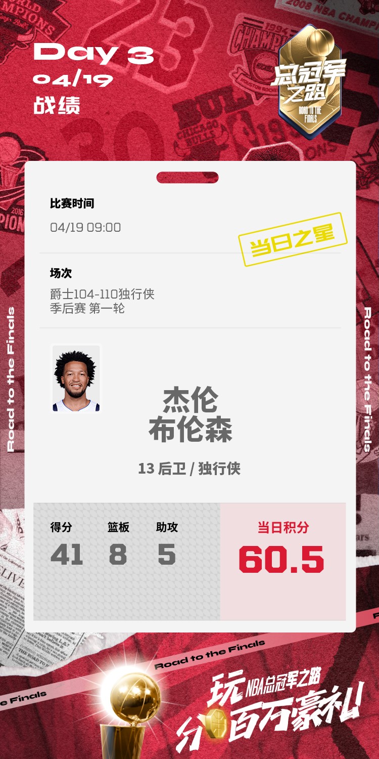 杰伦·布伦森_杰伦-布伦森41分表现_独行侠爵士比赛分析