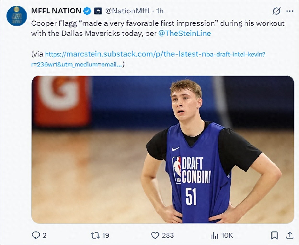 达拉斯独行侠试训库珀-弗拉格_NBA状元热门弗拉格试训表现_达拉斯独行侠队